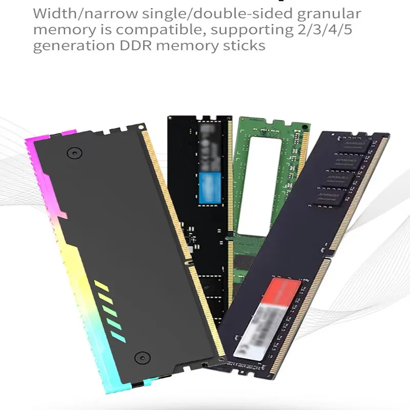 Disipador de calor de memoria de PC RM-1 Chaleco de enfriamiento de RAM 5V-3PIN ARGB RAM Disipador de calor Aura Sync para memoria de computadora de escritorio DDR3 DDR4 DDR5 DDR2