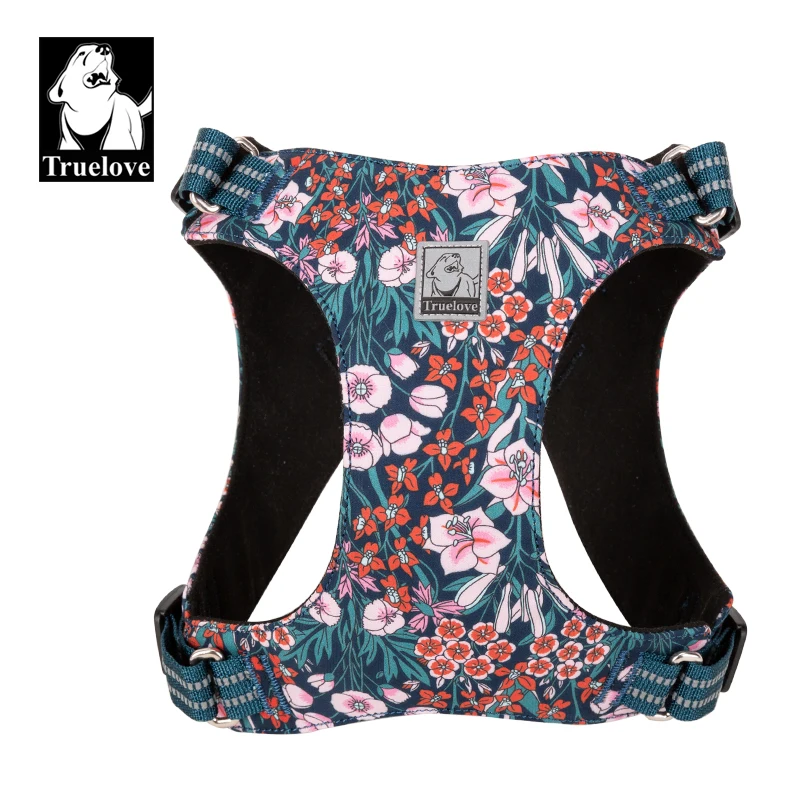 Arnés para Mascotas Truelove, Arnés Floral para Perros, Tipo Chaleco, Cadena para Pasear Perros, para Cachorros y Gatos Pequeños y Medianos, de Algodón Estampado TLH1912