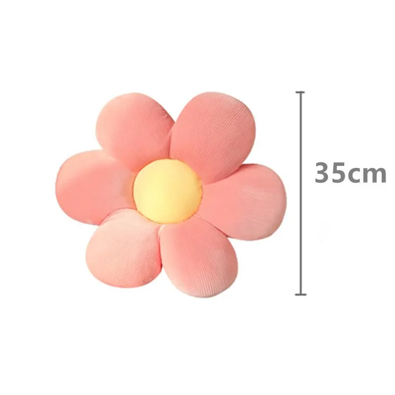 Almohada de felpa de flores coloridas de 35cm, cojín de pétalos para plantas, juguetes de peluche para niñas, regalo de decoración para el hogar