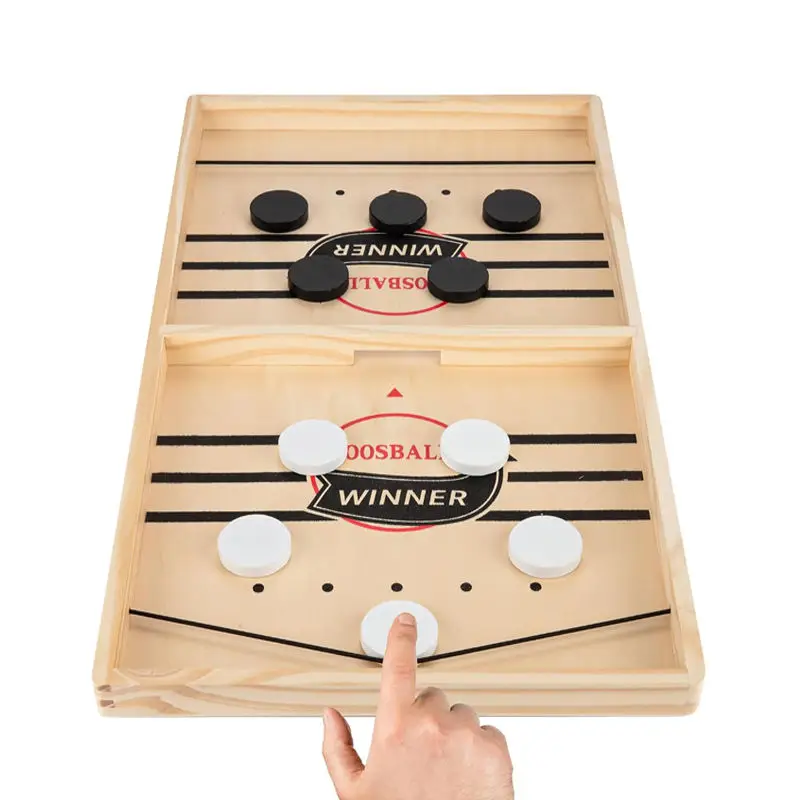 Juego de mesa de billar de madera, juegos de ganador de futbolín, juego de Hockey de mesa, ajedrez catapulta, juguete interactivo divertido y competitivo para padres e hijos