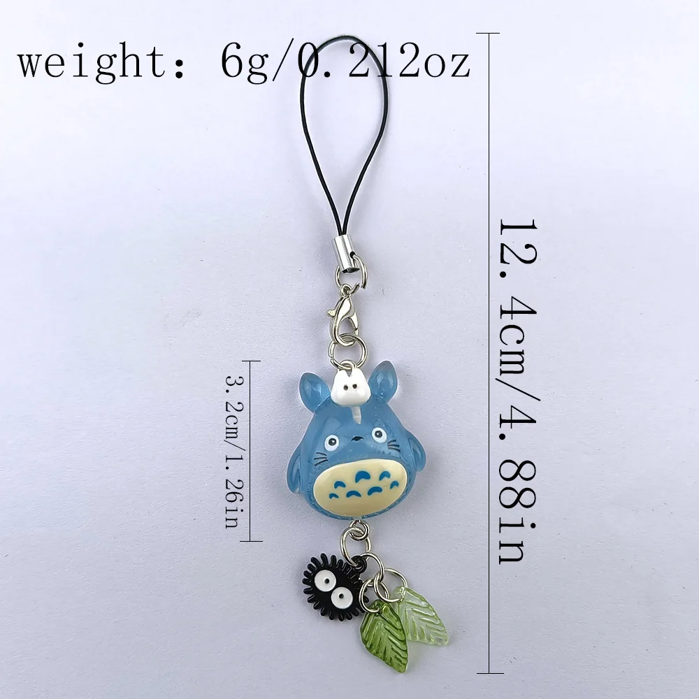 Llavero de Teléfono Kawaii con Animal Azul Totoro, Colgante de Gato de Anime del Bosque, Accesorios de Cosplay, Regalo de Navidad Hecho a Mano