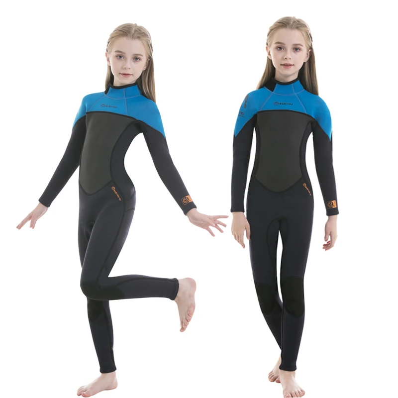 Traje de neopreno de 2,5 MM para niños, traje de baño térmico completo, traje de buceo para Surf juvenil, conjunto de apnea subacuática, ropa de playa gruesa
