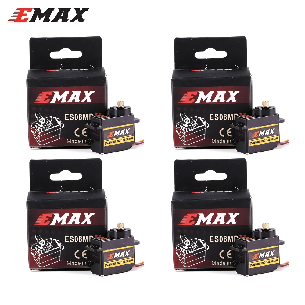 Servo Digital Mini Emax ES08MD ES08MDII 4-6.0V 2kg con Engranaje Metálico, Conector Futaba/JR para Accesorios de Helicóptero y Avión TREX 450