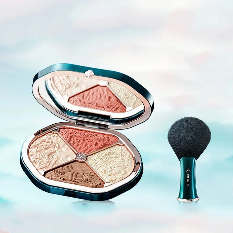 FLORASIS Paleta de Contorno Facial con Brillo, Refinador Nasal, Bronceador Facial, Iluminador en Polvo, Colorete, Iluminadores, Corrector, Maquillaje, Bronceadores