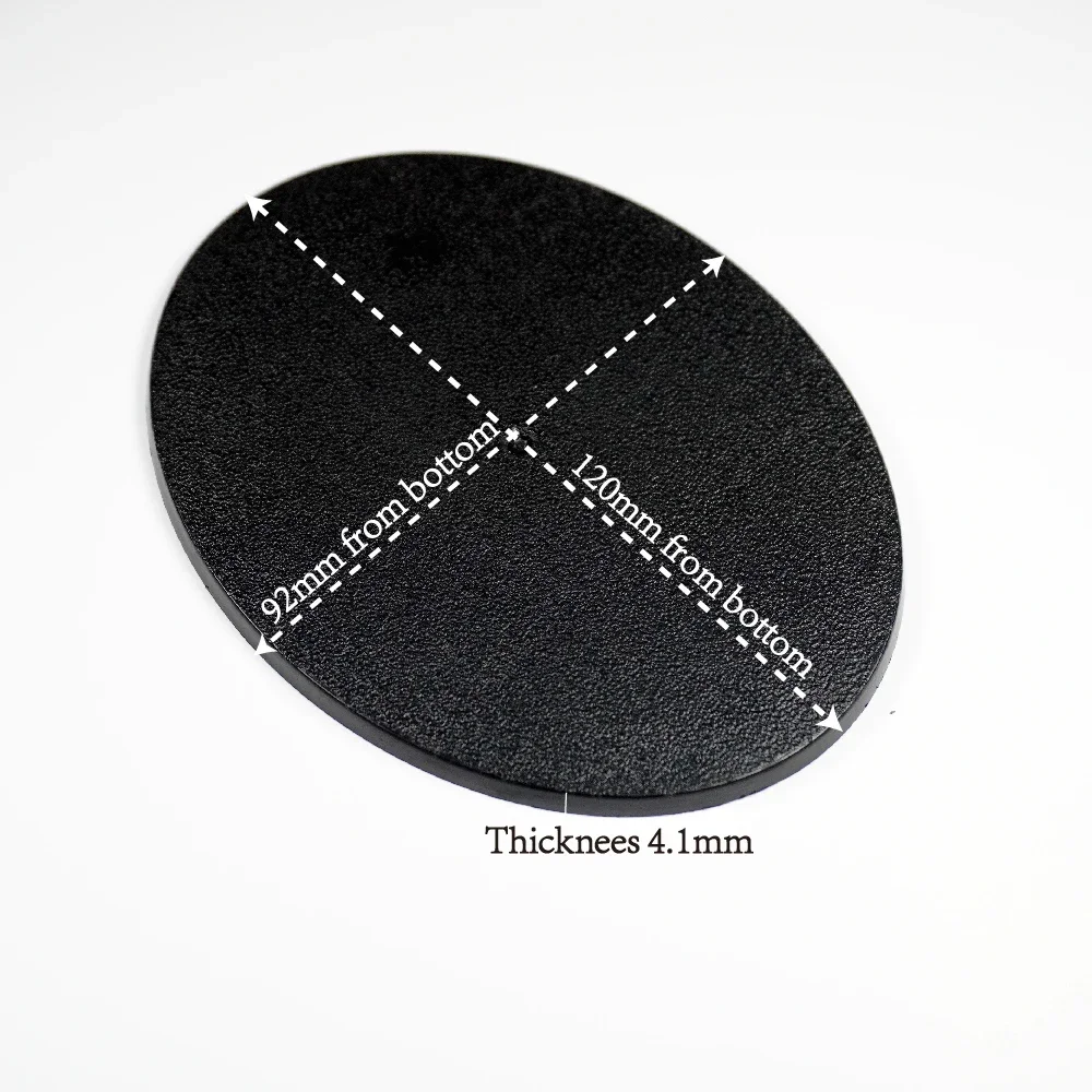 Bases ovaladas de 120x92 mm, modelo de bases de plástico para juegos