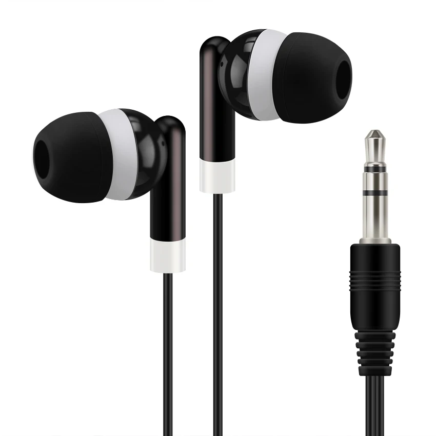 100 Uds auriculares desechables de bajo costo 3,5 MM auriculares estéreo con cable para museo escuela biblioteca autobús tren avión regalo de empresa