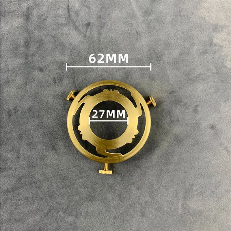 Anillo de tres agujeros de latón 100%, pantalla de tornillo E27 E14, soporte de anillo fijo, conector de casquillo y accesorios de lámpara de cobre fija