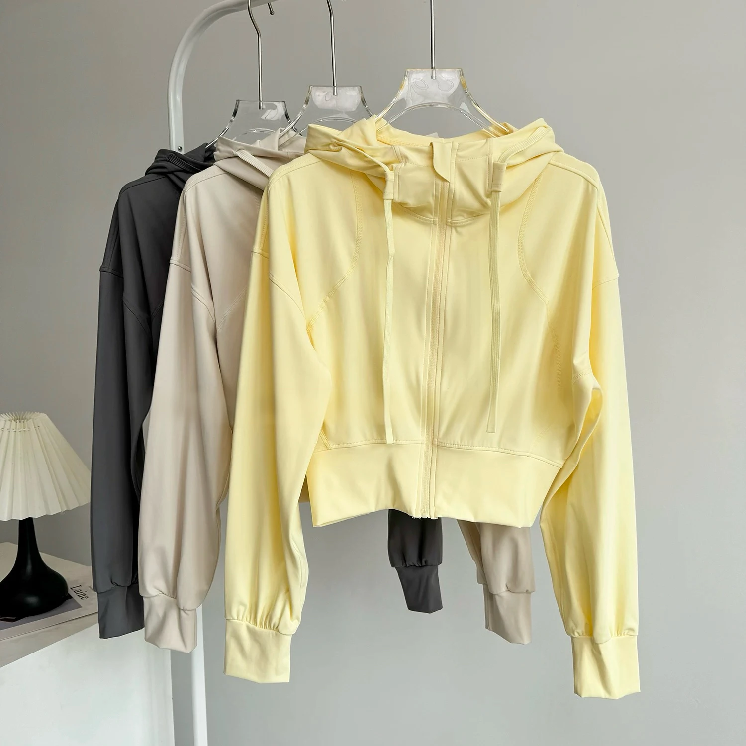 Chaqueta con capucha para correr para mujer, abrigo para ciclismo, Yoga, trotar, camisa, medias, deportes al aire libre, ropa de gimnasio, ropa deportiva para correr