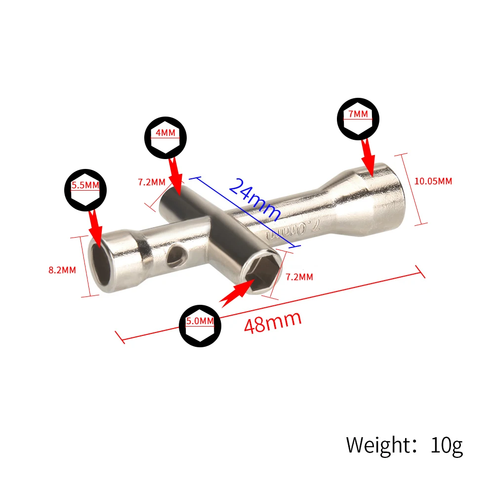 Juego de llaves para impresora 3D MK8 MK10, llave de tubo cruzado para limpieza de boquillas, herramienta de cepillo de cobre, pinzas, llave L para Ender 3 5 CR-10