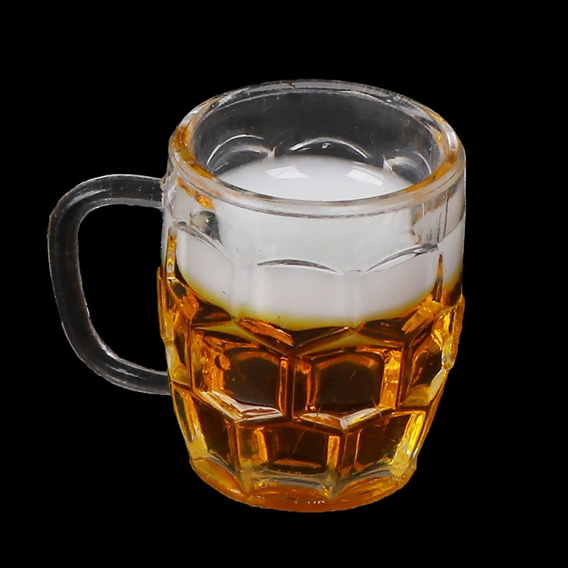 Juguetes para casa de muñecas, modelo de escena en miniatura a escala, accesorios para casa de muñecas, Mini taza de cerveza, juguete para niños, 1/12
