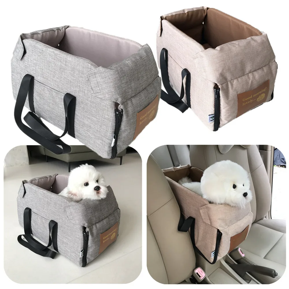 Cama para Perro en el Asiento del Coche, Cama Central para Perro en el Coche, Transportín Portátil para Perros Pequeños y Gatos, Bolsa de Viaje Segura, Accesorios para Perros