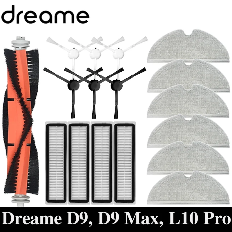 Dreame D9, D9 Max, L10 Pro Robot repuestos de aspiradora consumibles Cepillo Lateral principal filtro Hepa paño de mopa Accesorios