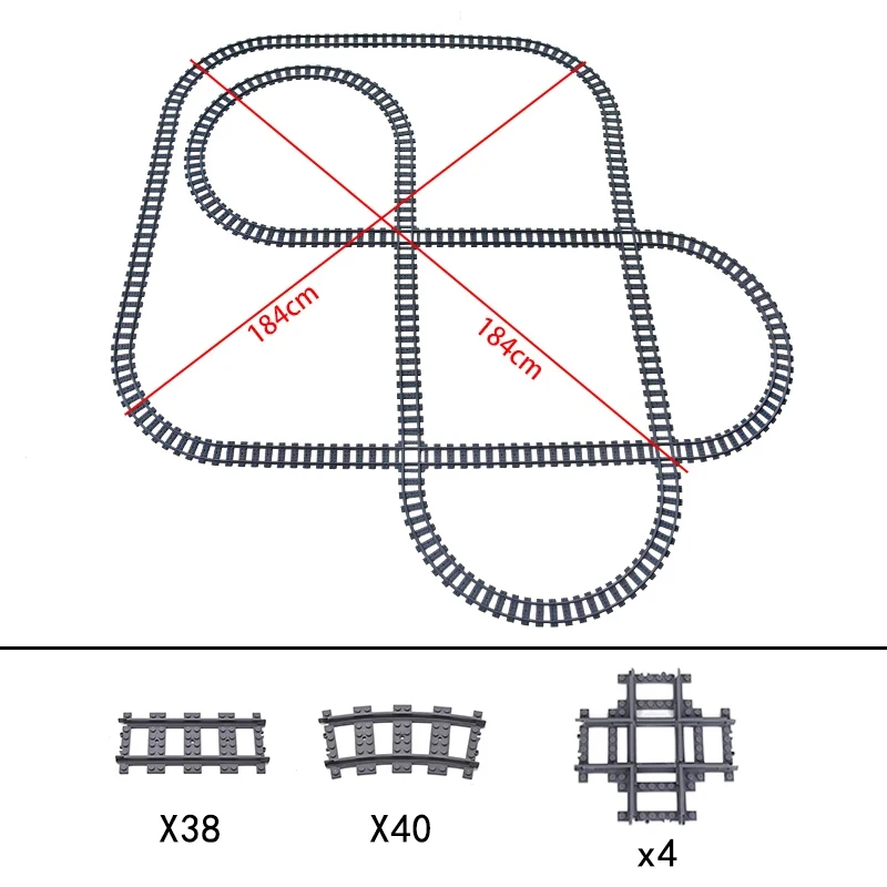 Trenes de alta tecnología urbanos, vías flexibles, rieles rectos y curvos bifurcados, conmutador de cruces, bloques de construcción, juguetes creativos para niños