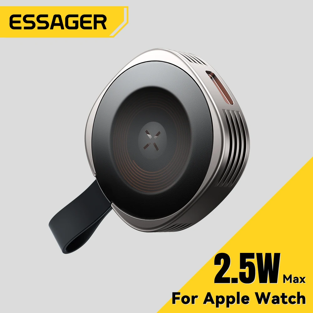 Cargador inalámbrico magnético Essager para iWatch 8 7 6 5 4 3 2 SE, cargador rápido magnético portátil USB tipo C para iWatch Ultra