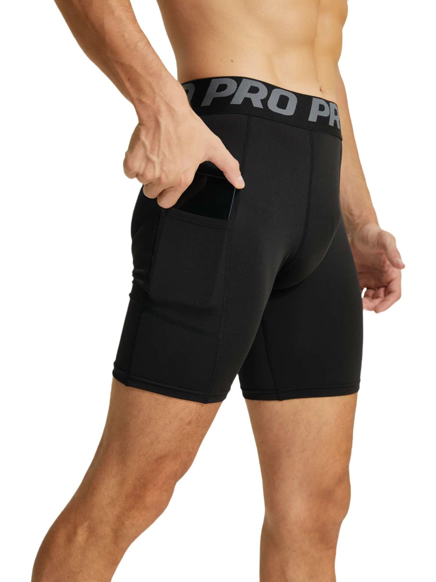 Pantalones Cortos de Compresión para Hombre con Bolsillo, Spandex, para Correr, Deporte, Entrenamiento, Ropa Interior Deportiva de Alto Rendimiento