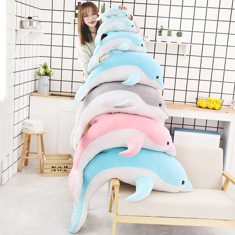 1 unidad, 30/50 cm, peluche de delfín Kawaii, adorable muñeco de peluche suave, almohada de animal, ideal como cojín para dormir, regalo para niñas.