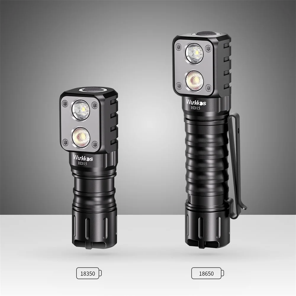 Linterna Frontal Wurkkos HD15 Recargable 18650, 2000lm, LED Dual TN-3535+SST20, Carga Inversa USB, Cola Magnética, para Senderismo