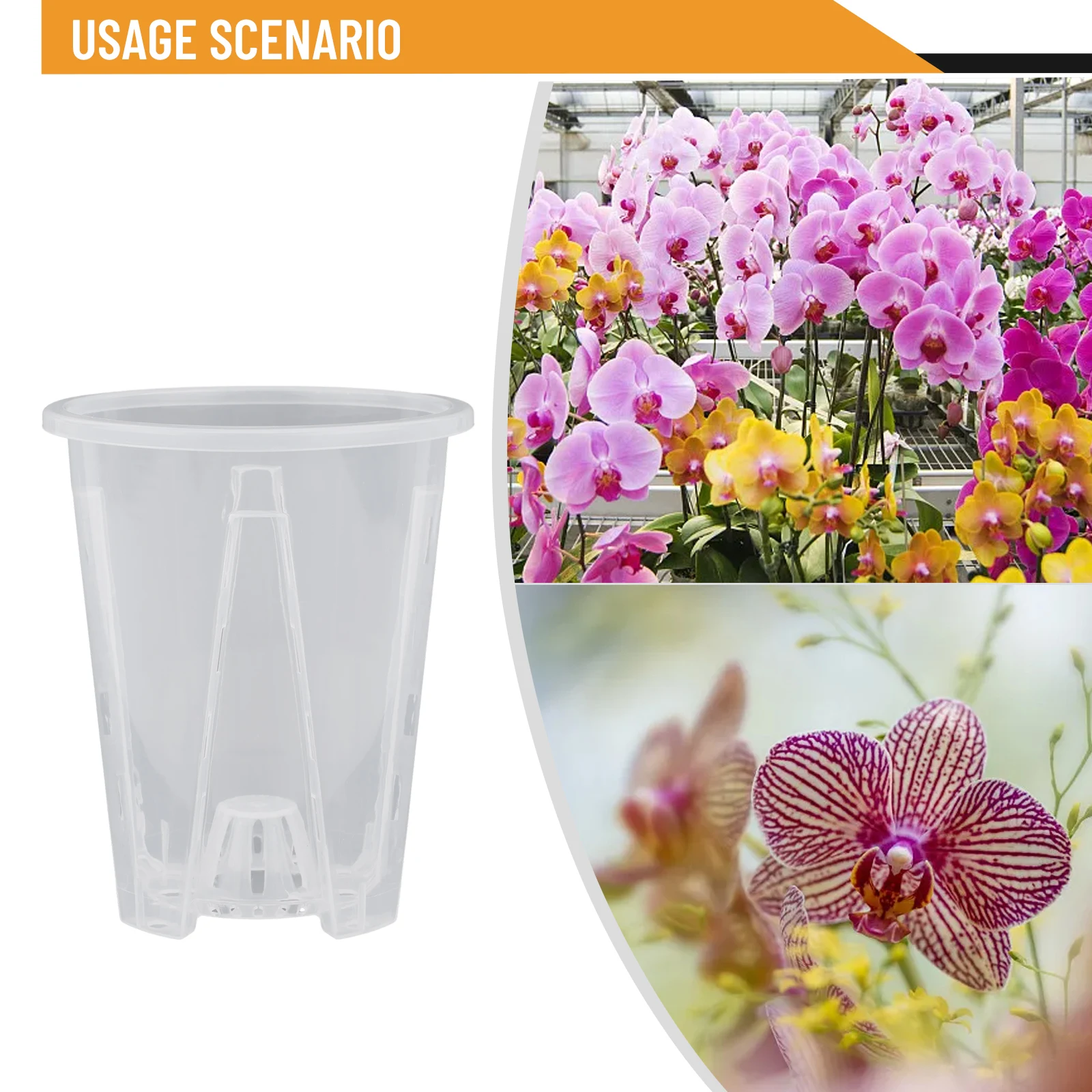 Macetas de orquídeas de plástico transparente con Control de raíces, maceta transparente con agujeros para plantar orquídeas Phalaenopsis Cattleya con estómata