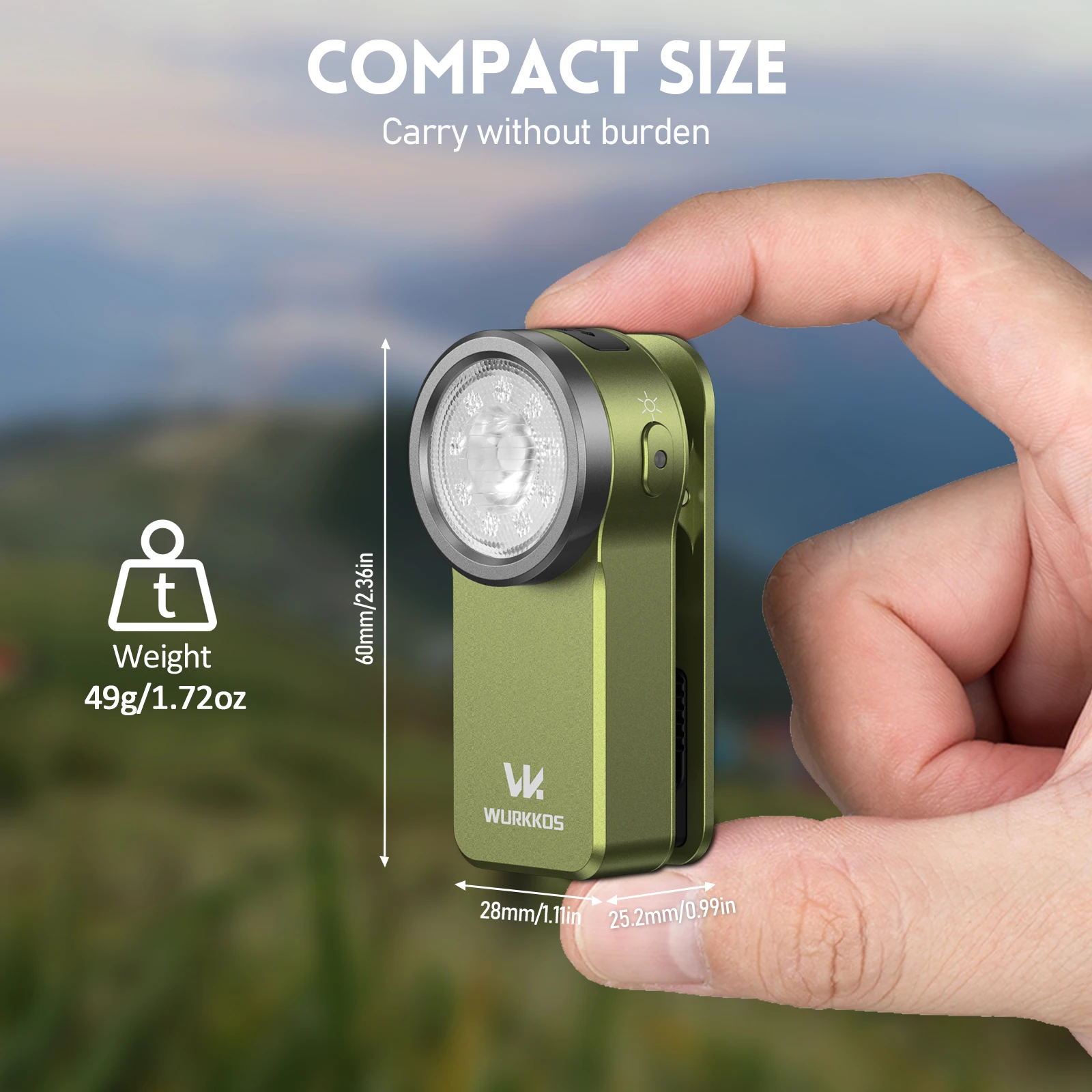 Linterna de clip Wurkkos HD03, 680 lúmenes, recargable por USB-C, linterna de bolsillo, mini foco/proyector portátil EDC RGB con imán, adecuada para campamentos cotidianos y emergencias.