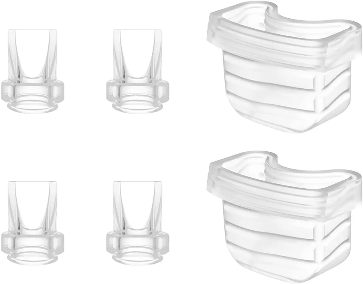 Accesorios portátiles para extractor de leche materna, piezas de bomba de repuesto con brida de 24mm, válvula de pico de pato, diafragma de silicona Compatible con S18 S21