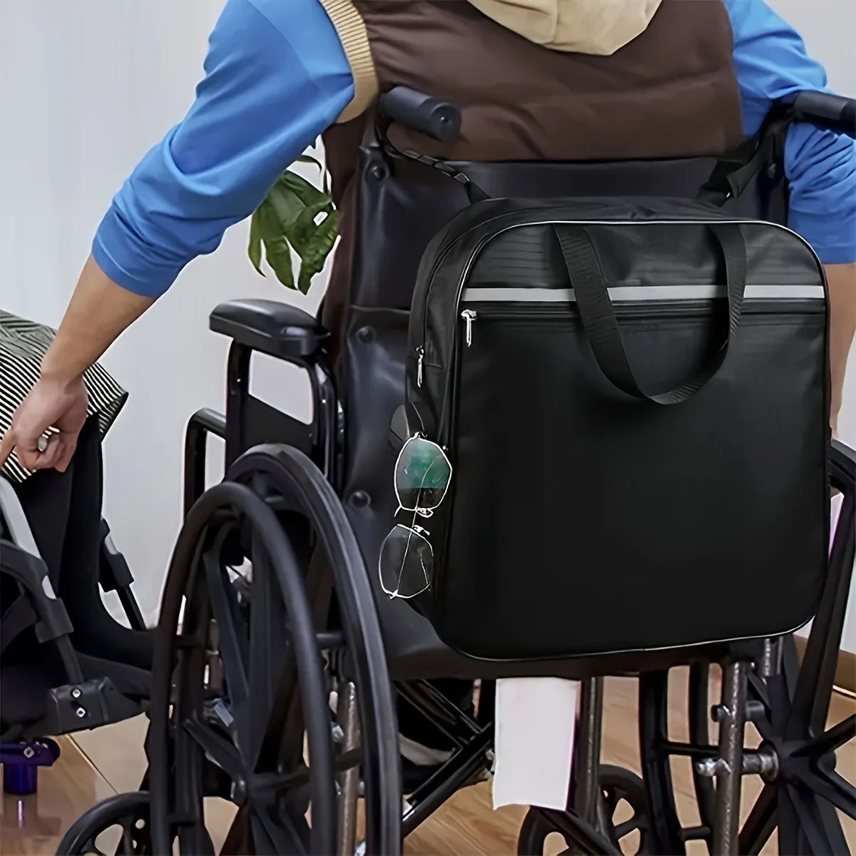 Bolsa para silla de ruedas, bolsa para reposabrazos de silla de ruedas, mochila multifuncional para discapacitados, bolsa trasera colgante, bolsa de almacenamiento, bolso de mano