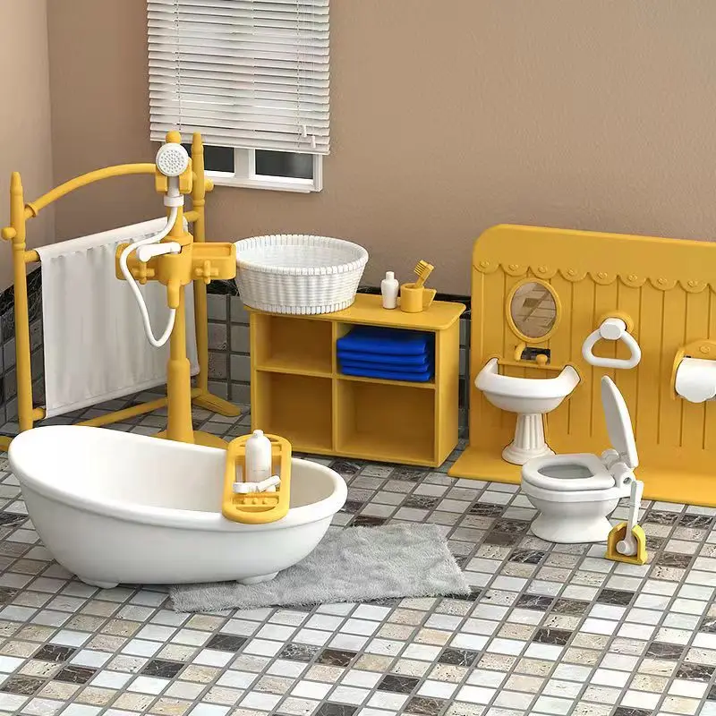 Accesorios de muebles en miniatura para casa de muñecas, micromodelo de supermercado, dormitorio, familia forestal, juguetes de cocina, regalo para niña, 1/12