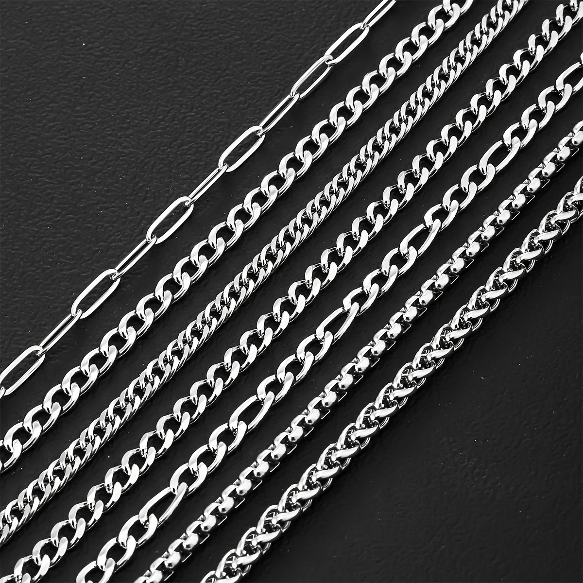 Juego de 7 Pulseras de Acero Inoxidable, Longitud 8.27 Pulgadas (cm), Adecuadas para el Uso Diario Masculino, Regalo de Cumpleaños