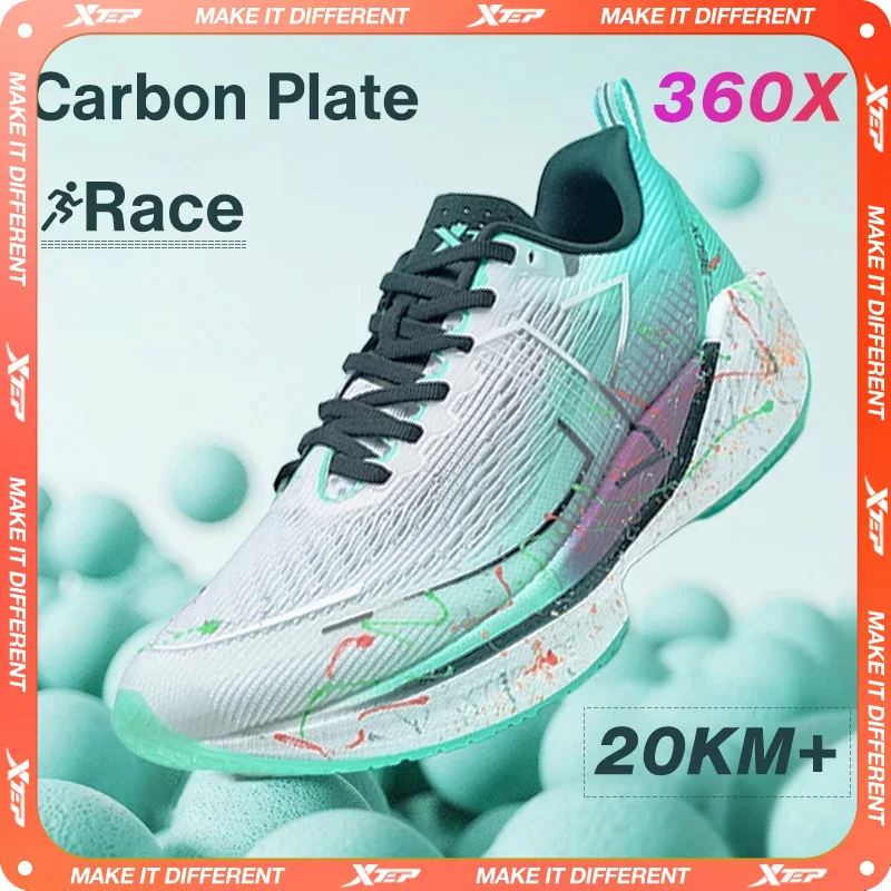 Zapatillas para correr profesionales Xtep 360X, zapatillas deportivas con placa de carbono para hombre, calzado deportivo PB para maratón, zapatillas ligeras de Material ETPU 976119110080