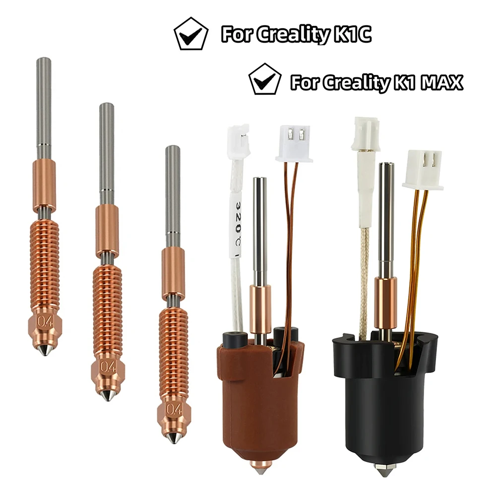 Kit de Bloque de Calentamiento Cerámico para Creality K1C K1 Max, Piezas de Impresora 3D, Kit de Boquillas de Cambio Rápido, Resistencia al Calor del Hotend