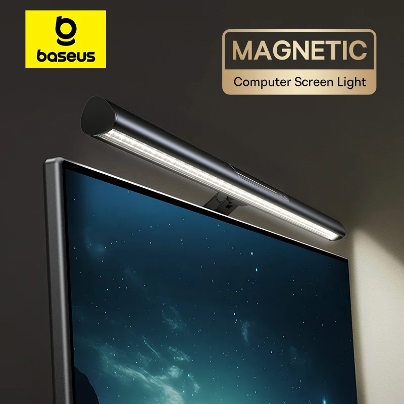 【Nueva venta】Baseus-Lámpara magnética para pantalla de ordenador, lámpara de escritorio, colgante para ordenador portátil, lámpara de mesa con luz USB, luz LED para Monitor, luz de lectura