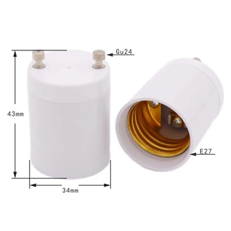 1 Uds GU24 a E27 portalámparas convertidor Base de cabeza de luz Led E26 luz LED de ahorro tornillo halógeno adaptador de casquillo de bombilla blanco