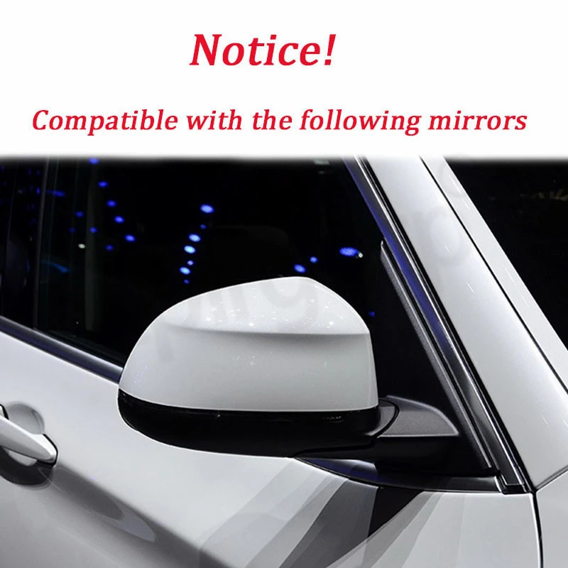 Cubierta de espejo retrovisor lateral para coche, embellecedor para BMW F25 X3 F26 X4 F15 X5 F16 X6 2014 2015-2018, estilo de fibra de carbono negro brillante