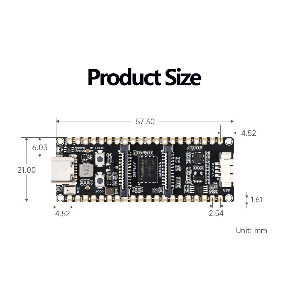 Placa de desarrollo Waveshare ESP32-P4-Pico módulo ESP32 P4 MCU de ESP32-P4 con RISC-V de 32 bits de doble núcleo y un solo núcleo