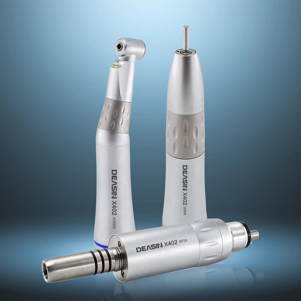 Contraángulo dental LED 1:1 con generador E, pieza de mano LED X402, pulverizador de agua único interno, compatible con motor universal tipo E