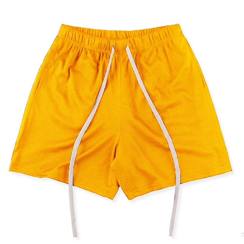 Pantalones cortos de entrenamiento transpirables de malla ligera para hombre, pantalones cortos de tala frescos, pantalones deportivos de verano para correr