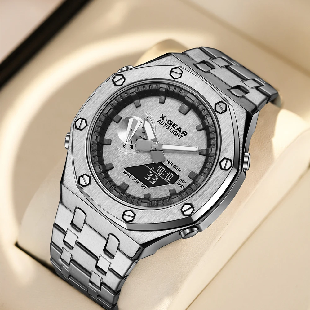 Reloj de Cuarzo Casual y Elegante para Negocios, Reloj de Pulsera Impermeable, Relojes Deportivos para Hombre, Reloj Electrónico Multifuncional para Hombre de Negocios