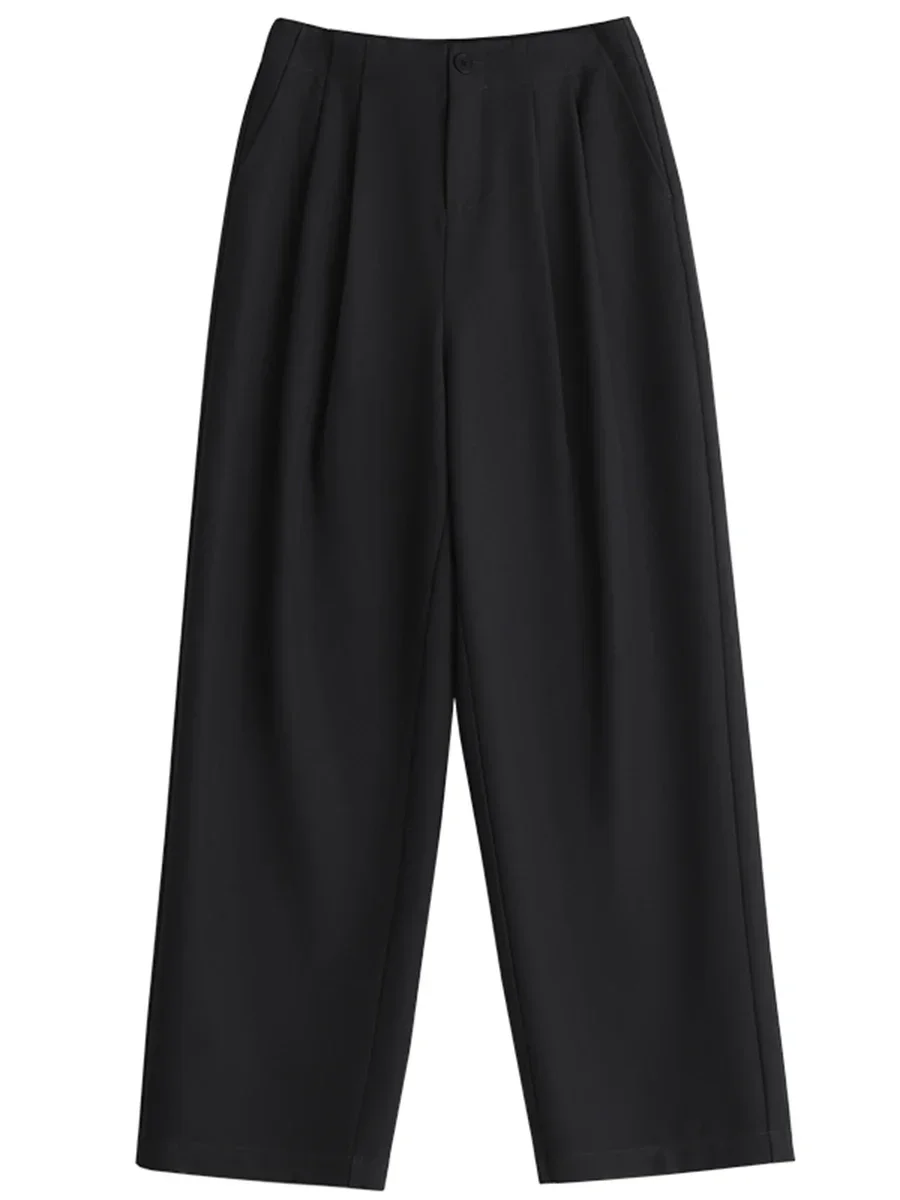 Pantalones CHIC VEN para mujer, nuevos pantalones informales plisados de cintura alta para mujer, pantalones largos de pierna ancha caídos para oficina para mujer, Primavera Verano 2025