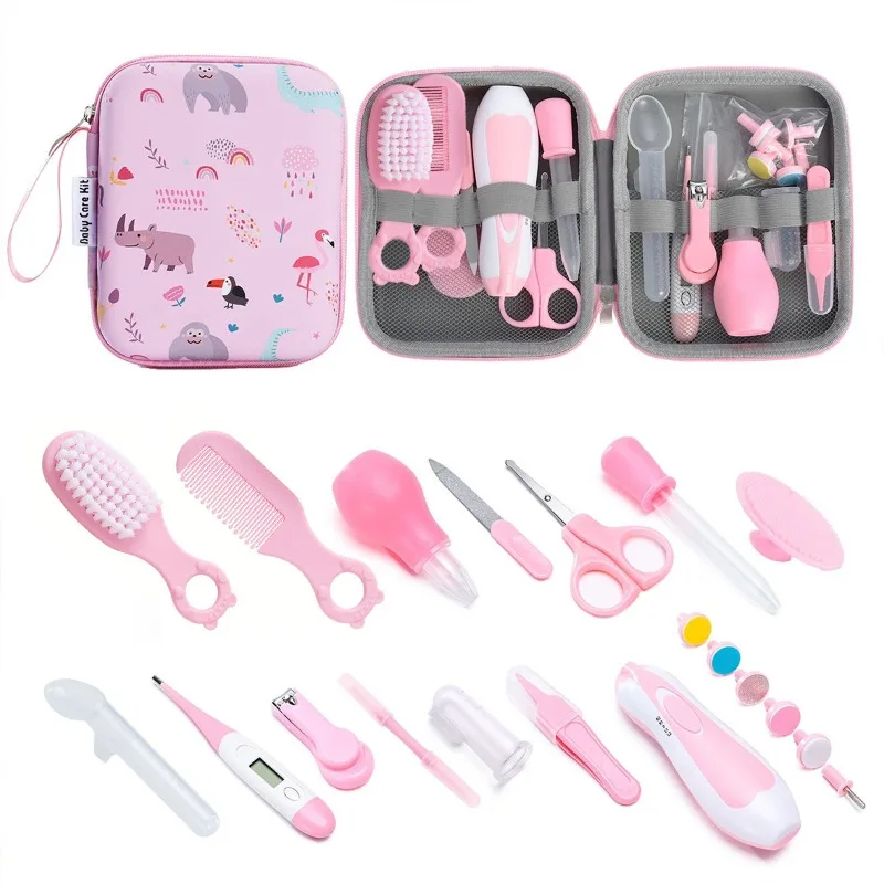 Juego para madre y bebé, cortaúñas para niños, comederos para medicamentos, juego de 20 piezas, cepillo de peine, juego de cuidado de bolsa EVA