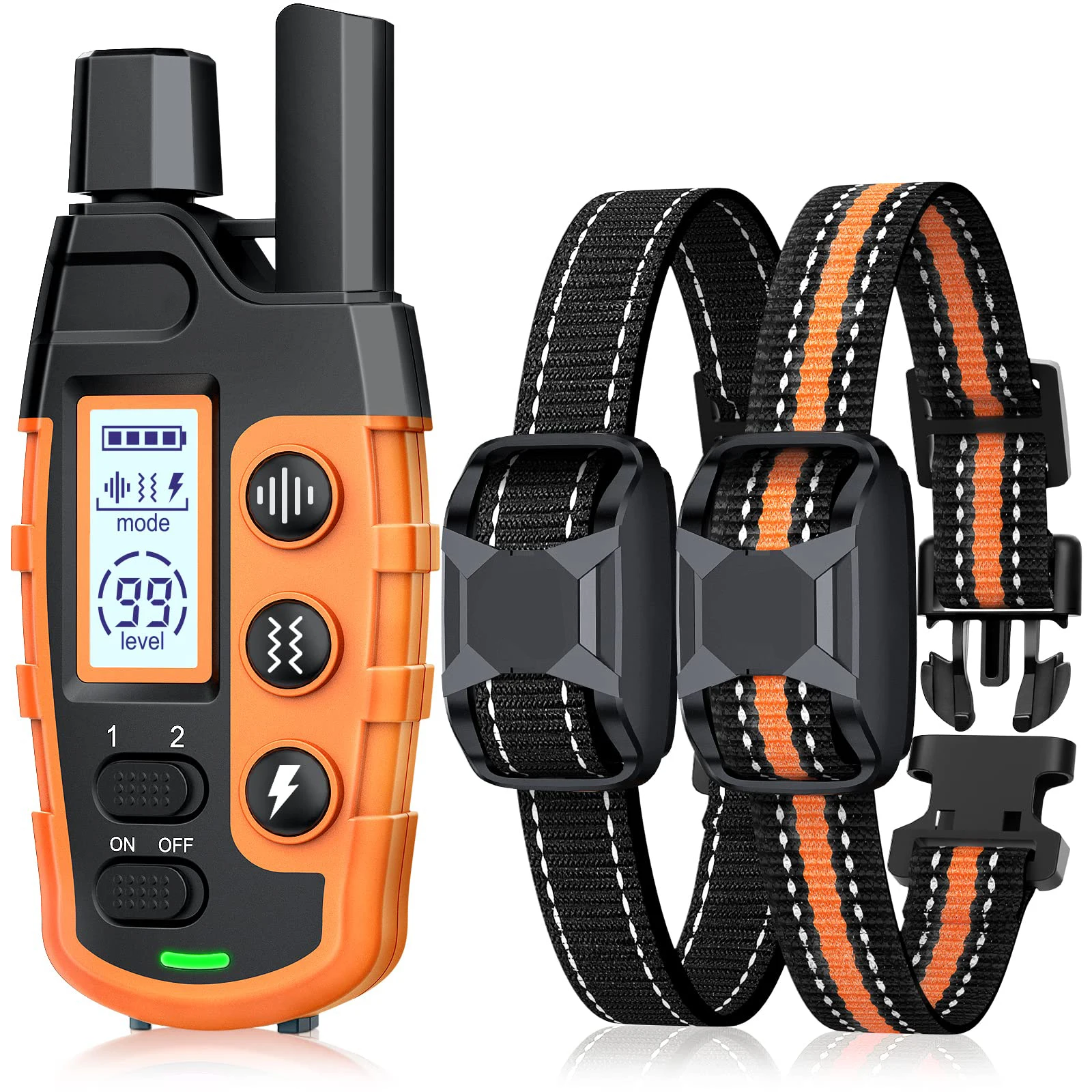 Collar de entrenamiento eléctrico para perros de 3300 pies, Control remoto, resistente al agua, comportamiento de mascotas para cachorros de 5-120 libras con pitido de vibración de choque