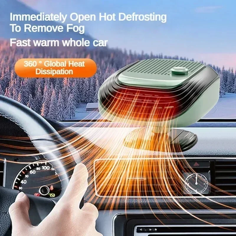 360 °   Calefactor de Coche Rápido de Invierno con Rotación, 12V/24V, Ventilador de Calefacción para Coche, Gran Área de Soplado, Velocidad del Viento Ajustable, Desempañador de Parabrisas 2026