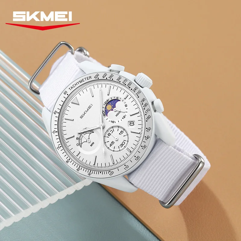 Relojes de Cuarzo SKMEI 9392 con Cronógrafo para Hombre y Mujer, Reloj Deportivo Resistente al Agua 30M con Correa de Nailon, Regalos, Reloj Mujer