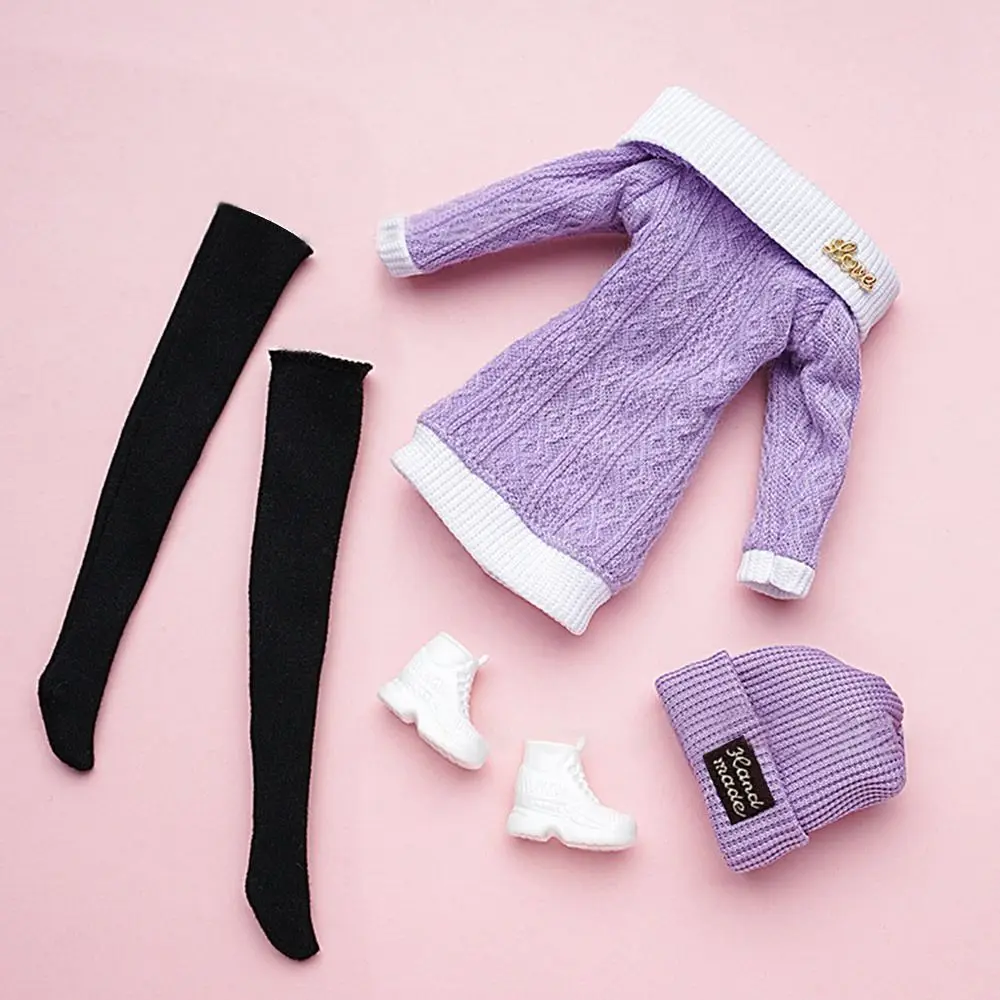 Conjunto de suéteres para muñecas, ropa informal, zapatos, sombreros, pantalones, ropa de invierno para niñas, accesorios de ropa para muñecas de 29 ~ 32cm, 1/6, 1 Juego