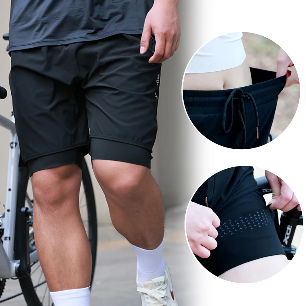 WOSAWE, pantalones cortos de ciclismo para hombre, pantalones cortos acolchados 5D a prueba de golpes para bicicleta de montaña, pantalones cortos ligeros y holgados para ciclismo de montaña, pantalones para montar
