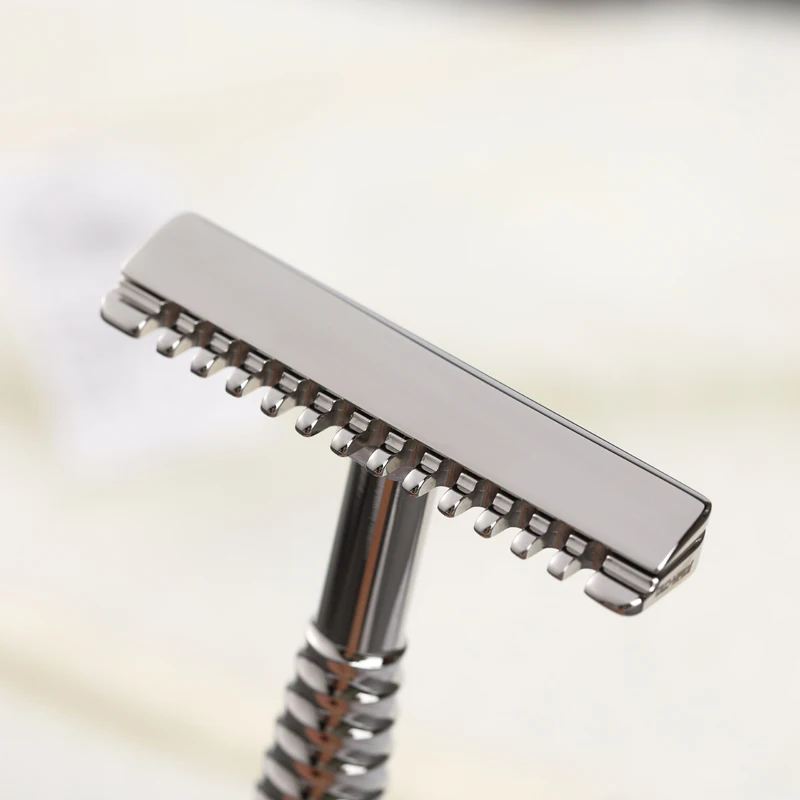 YAQI Romulus Open Comb Polished 316 Stainless Steel AC Blade Maquinilla de Afeitar de Seguridad de Una Sola Hoja para Hombre