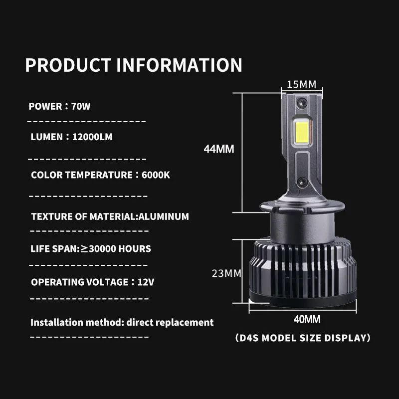 D2S D4S Led faro de coche 35W bombillas Canbus CSP D1S D3S D8S 30000LM Super brillante D2R D4R Auto Turbo ventilador lámpara Plug & Play Xenon HID