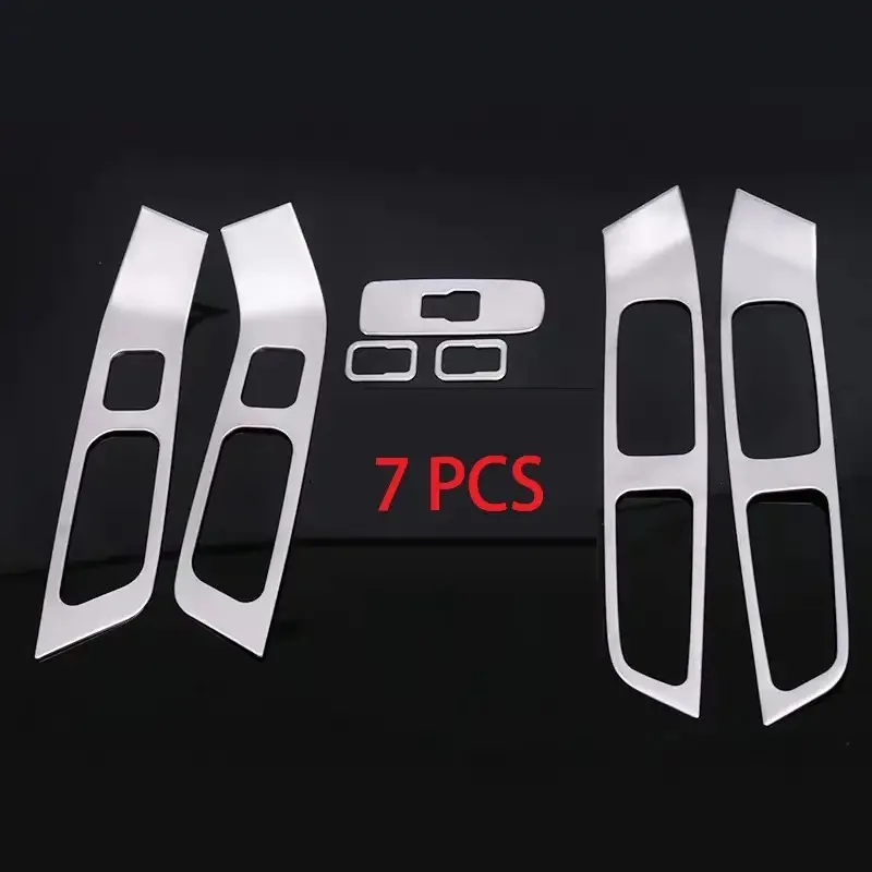 Reposabrazos de puerta de acero inoxidable, Panel de botones elevador de vidrio, cubierta decorativa para Volvo XC60 S60 V60, pegatina de accesorios para coche