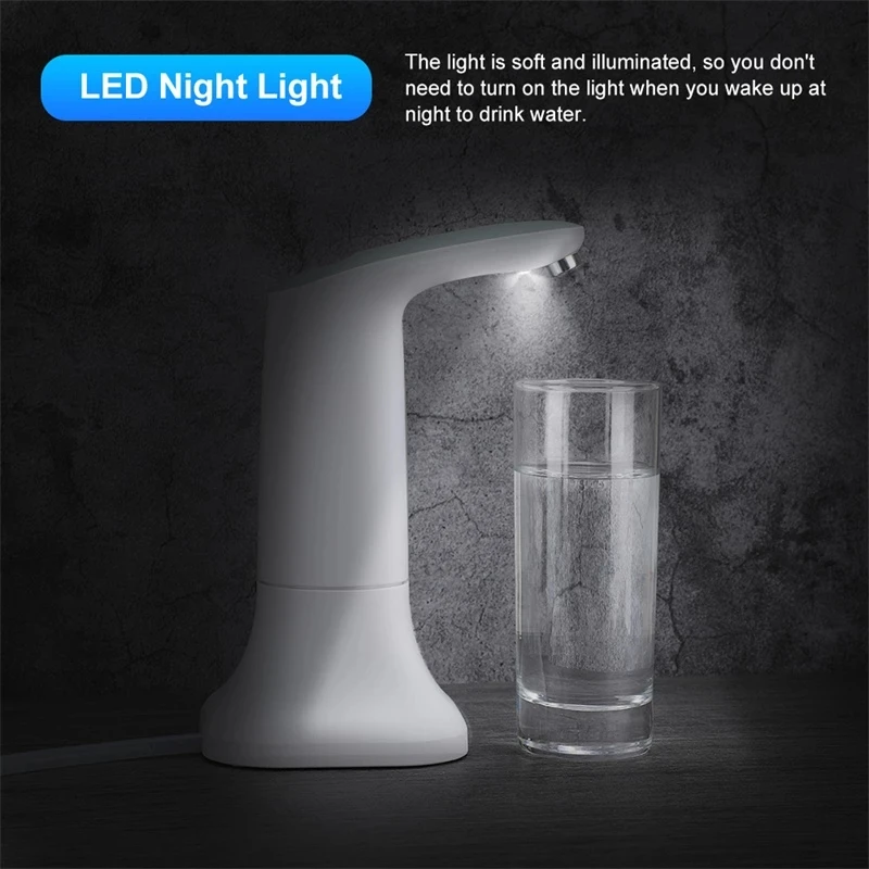 Dispensador de botellas de agua eléctrico inteligente, bomba de agua potable automática portátil con Base, dispositivo de luz nocturna LED, nuevo