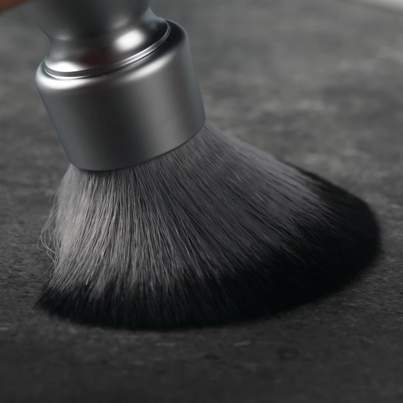 YAQI-brocha de afeitar con mango de Metal pesado para hombre, pelo sintético Timber Wolf, con nudo de esmoquin