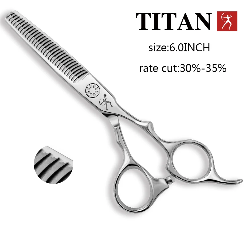 Tijeras para Adelgazar el Cabello Titan con Tornillo de Bola para Barba, Acero VG10