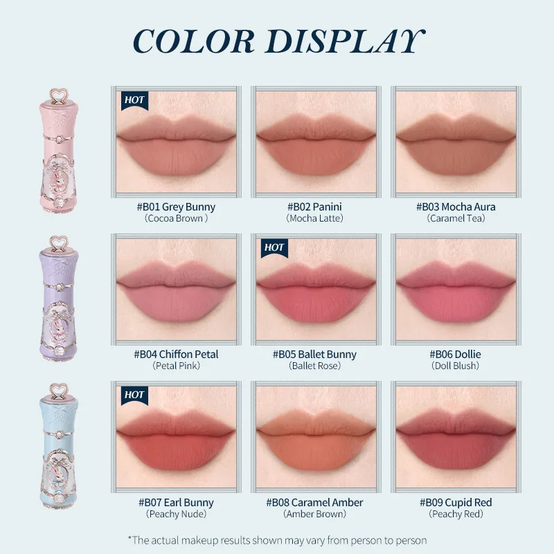 Flowerknows Lip Stick Bunny Garden Collection Cloud Lip Cream, Lápiz Labial Impermeable de Larga Duración, Maquillaje Coreano